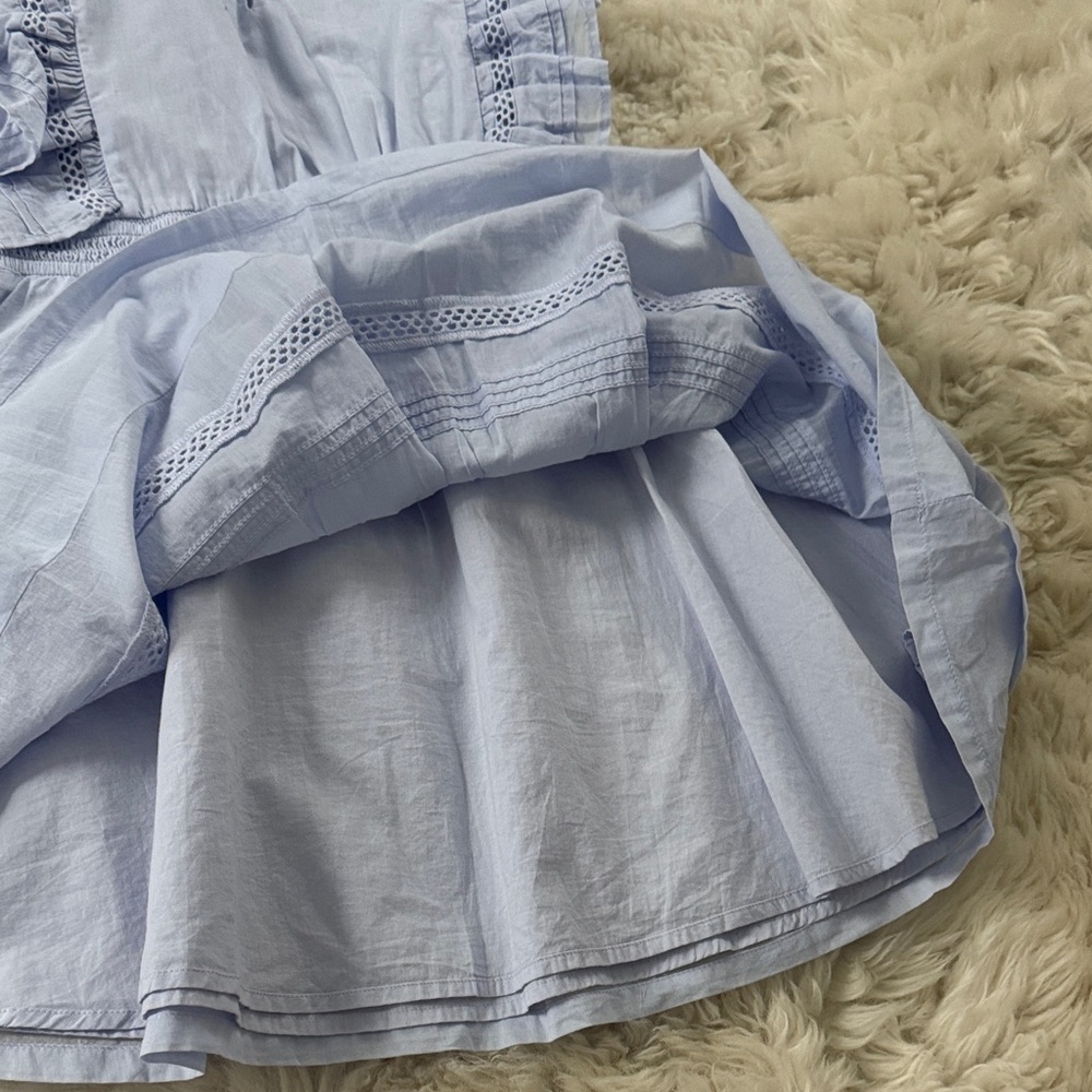 Girls Blue Teatime Dress in Cotton Voile - Picture 9 of 10